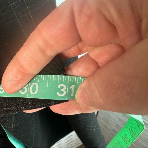 Lane Bryant trouser, black light gray plaid pockets, career evening plus size - Picture 7 of 9